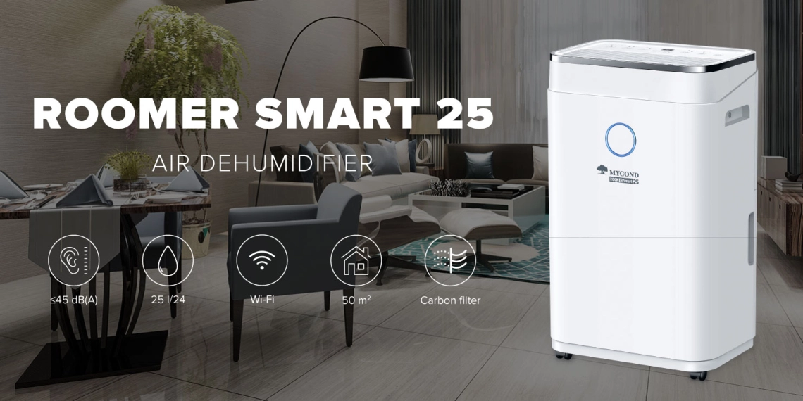コンパクトな空気除湿機MyCond Roomer Smart 25。