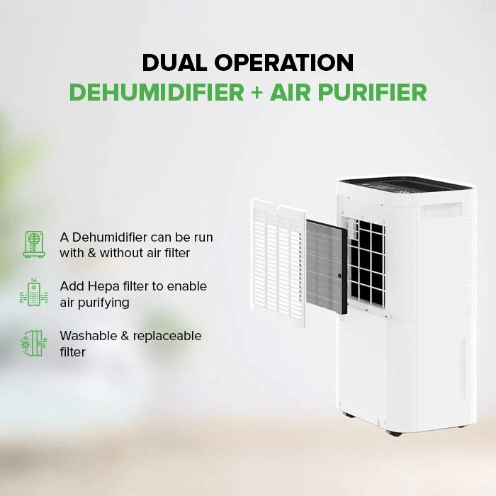コンパクトなMyCond Roomer Hepa 25除湿機をモダンなリビングスペースに。