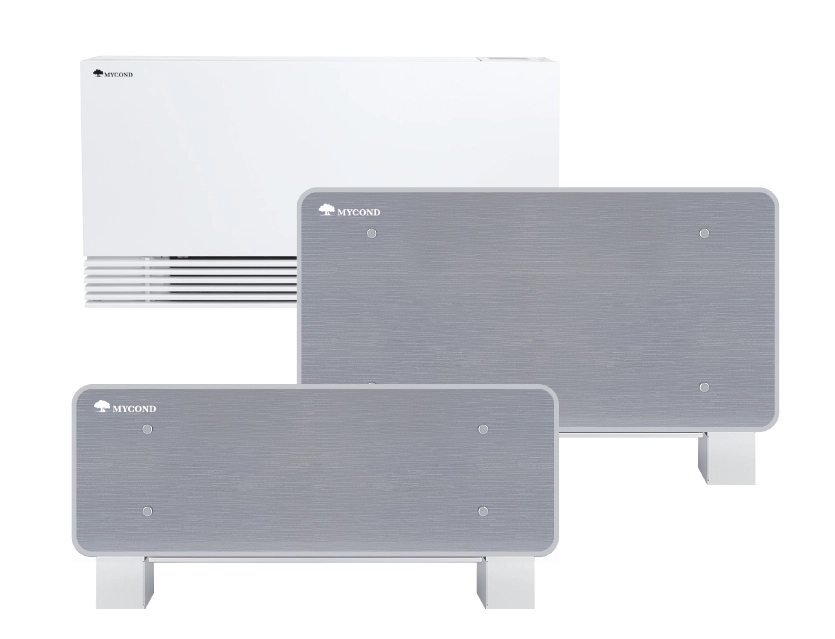 HVACシステムにおけるファンコイルユニットの動作を示す図。