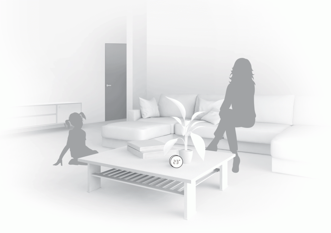 MyCond Zigbee温湿度センサーの使用イメージ。