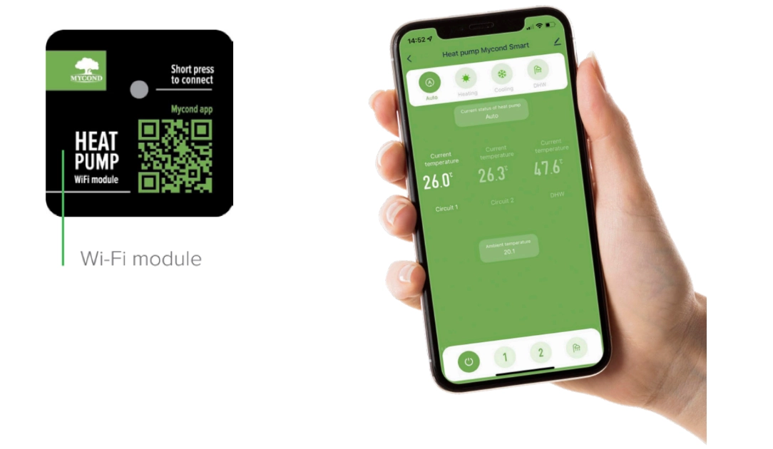効率的な暖房を実現するMyCond ビーサーミックシリーズのモノブロックヒートポンプ。