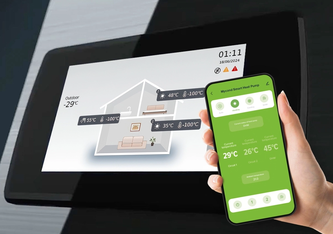 MyCond BeeSmart コントローラーがスマートな設定でヒートポンプの性能を最適化します。