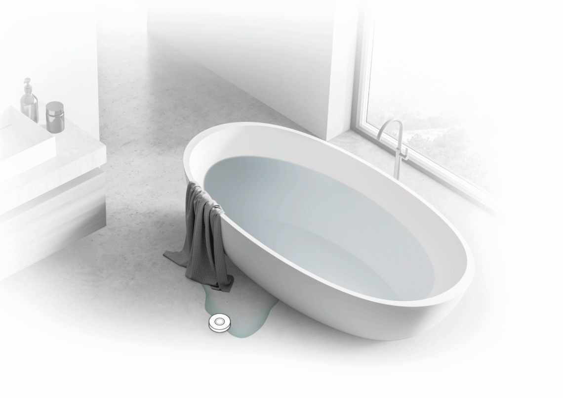 MyCond Zigbee水漏れセンサーが水の流出を検知。